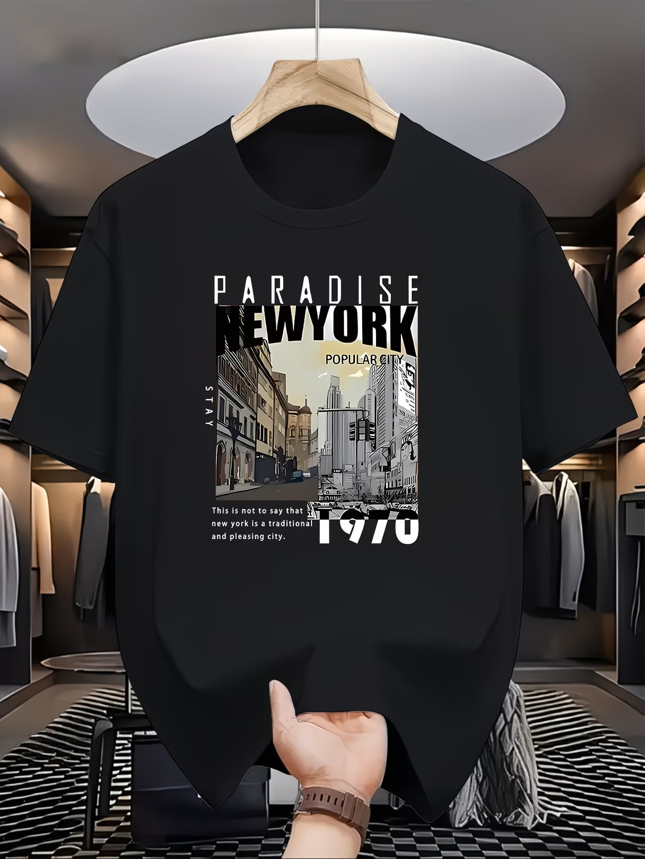 Men'S Fashion New York - Мужская модная повседневная футболка с коротким