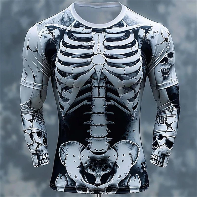 Mens Fashion Clothes - Футболка с 3D-принтом в виде черепов,