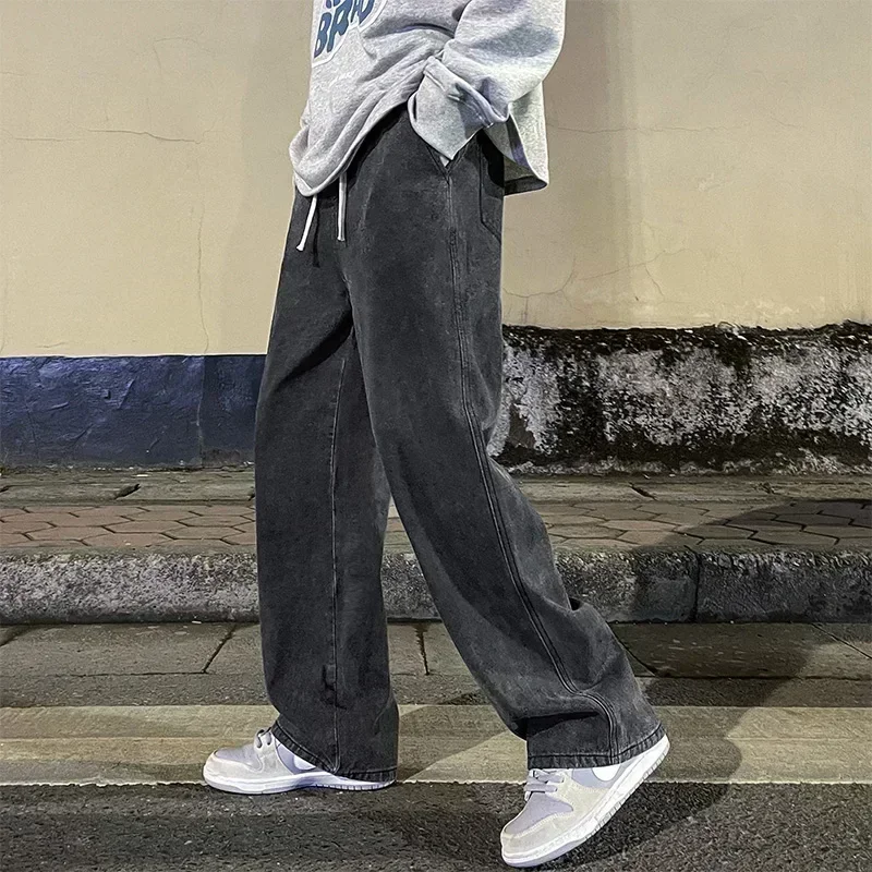 Корейский стиль, уличная мода, – обзор и цена Men'S Fashion Grey Jeans