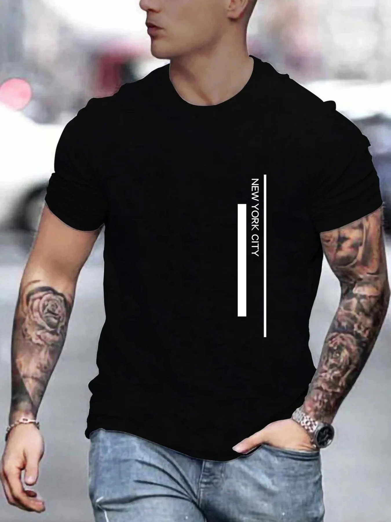 Модная футболка с принтом букв – обзор и цена Men'S Fashion New York
