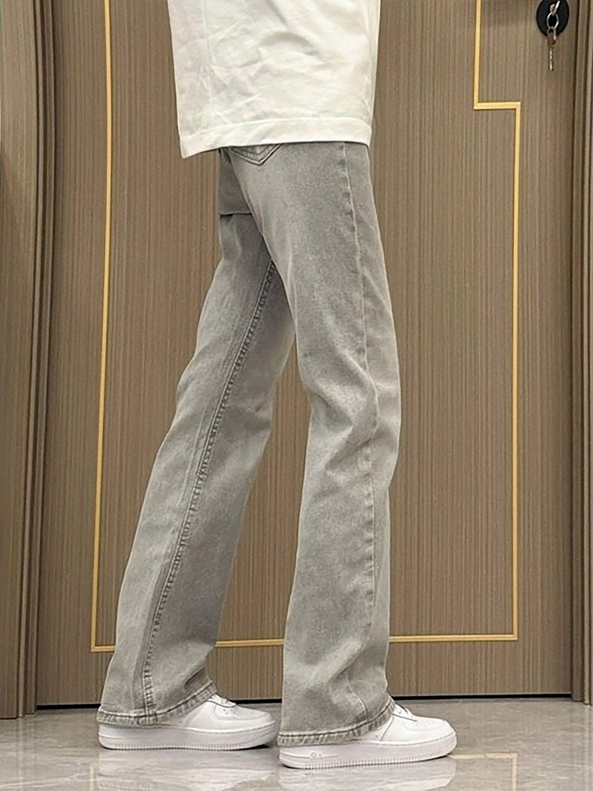 Джинсы мужские прямого кроя, о – обзор и цена Men'S Fashion Grey Jeans